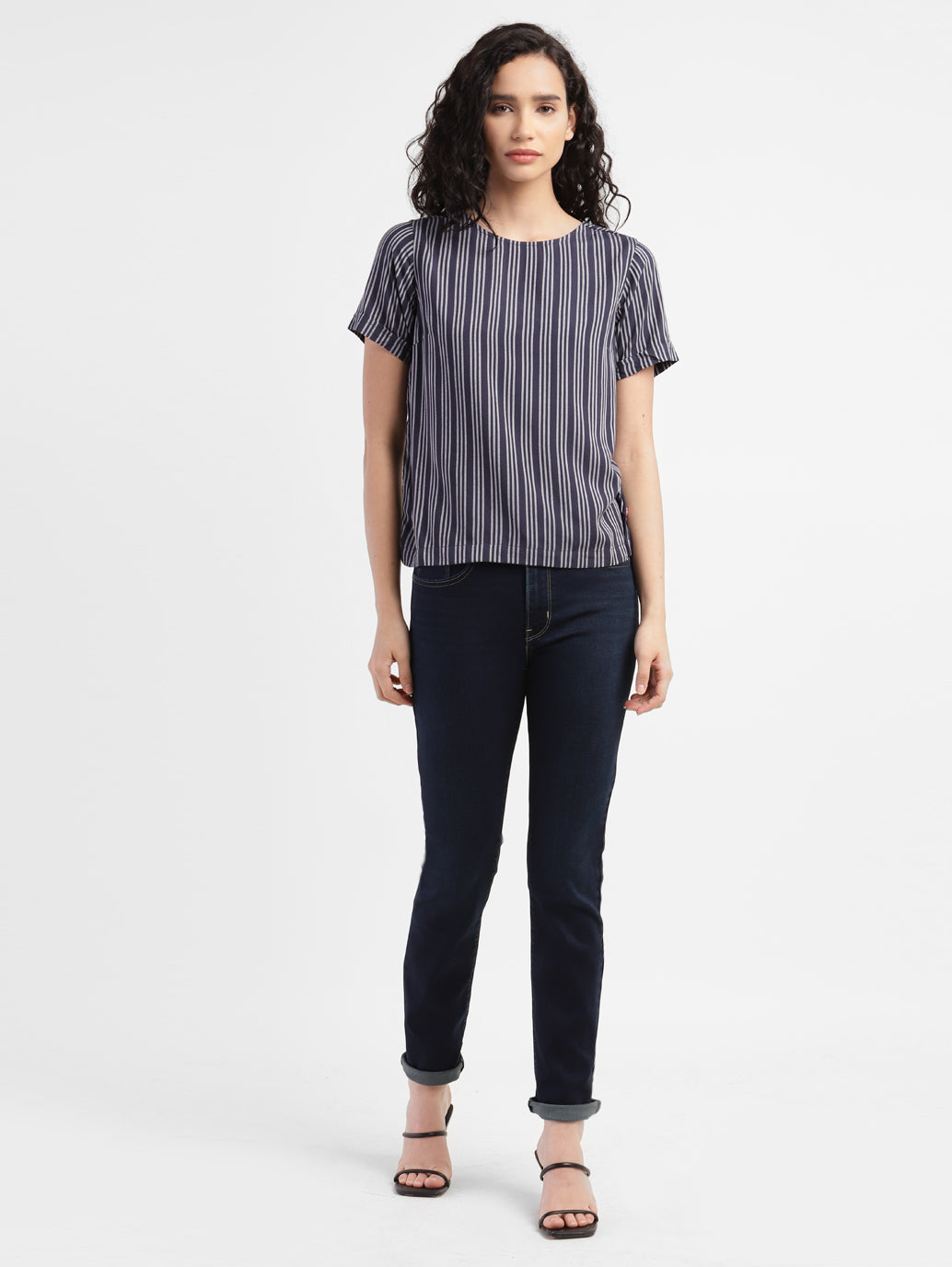 Women's 724 Blue Slim Straight Fit High Rise Jeans