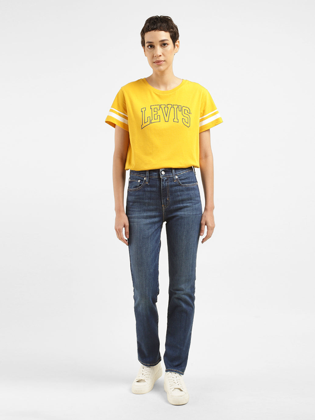 Women's 724 Blue Slim Straight Fit High Rise Jeans