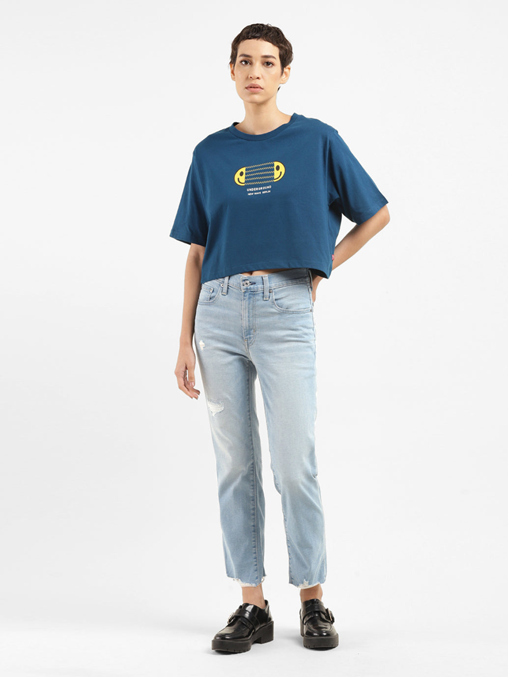 Women's 724 Blue Slim Straight Fit High Rise Jeans