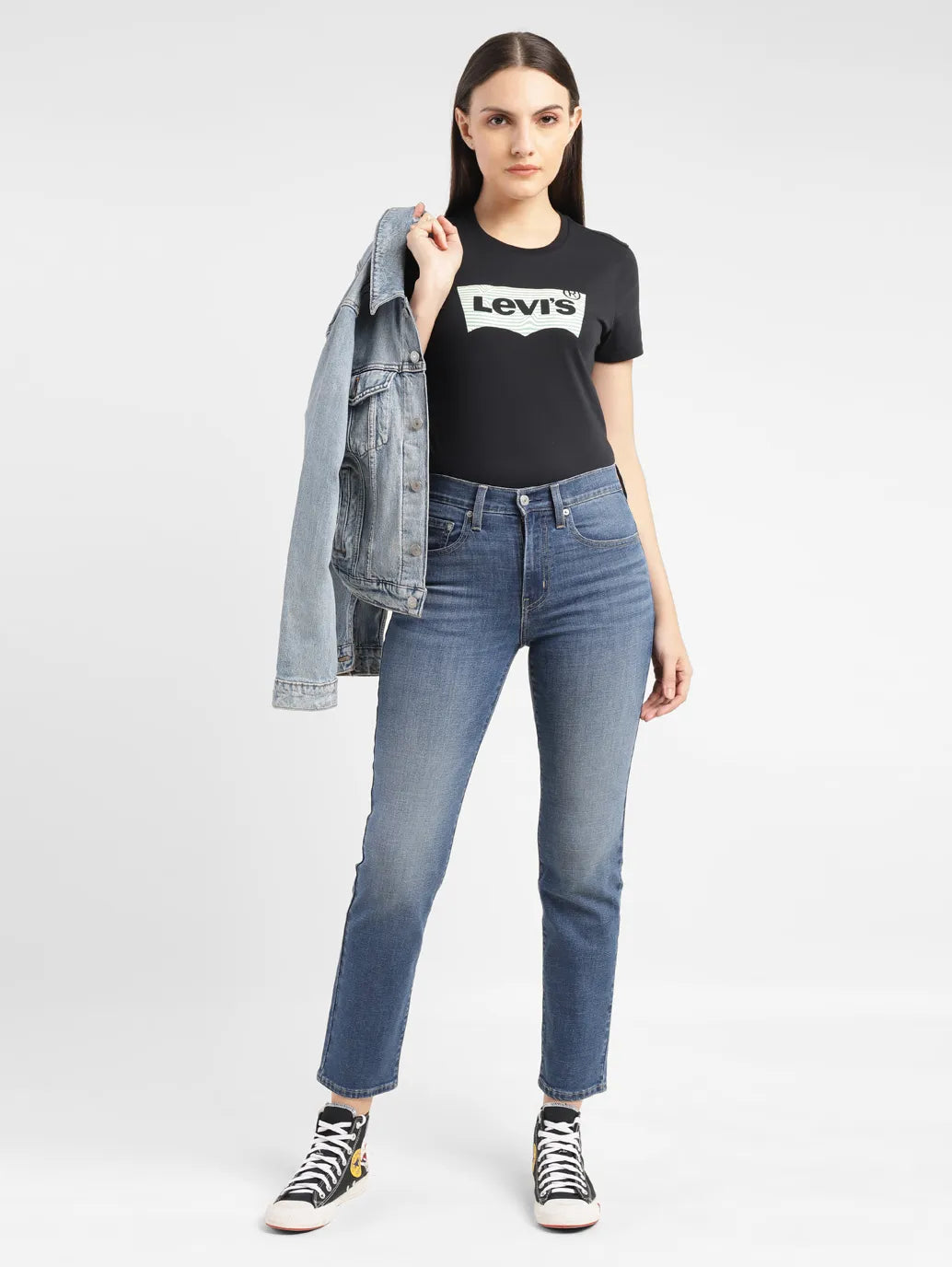 Women's 724 Blue Slim Straight Fit High Rise Jeans
