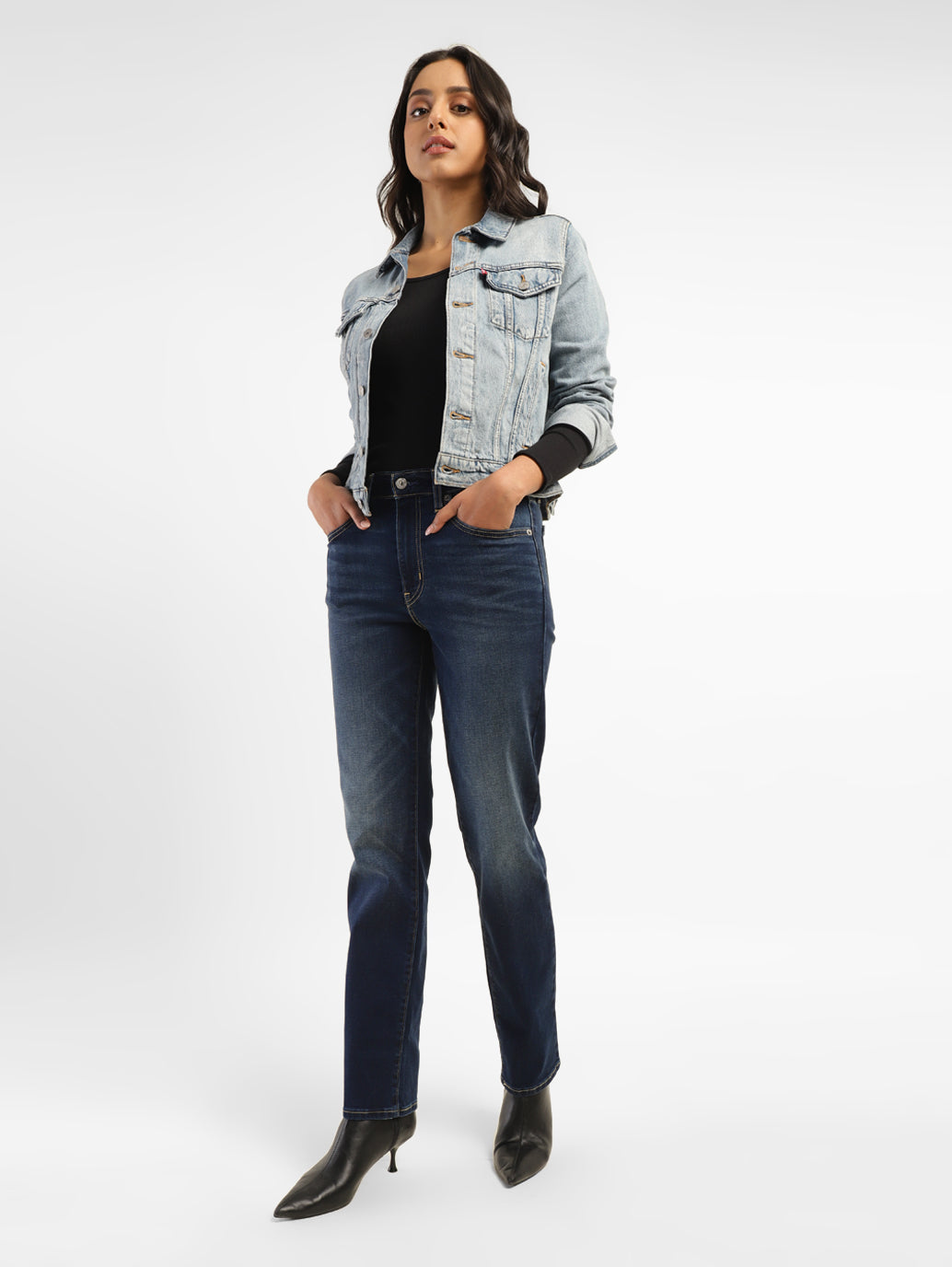Women's 724 Blue Slim Straight Fit High Rise Jeans