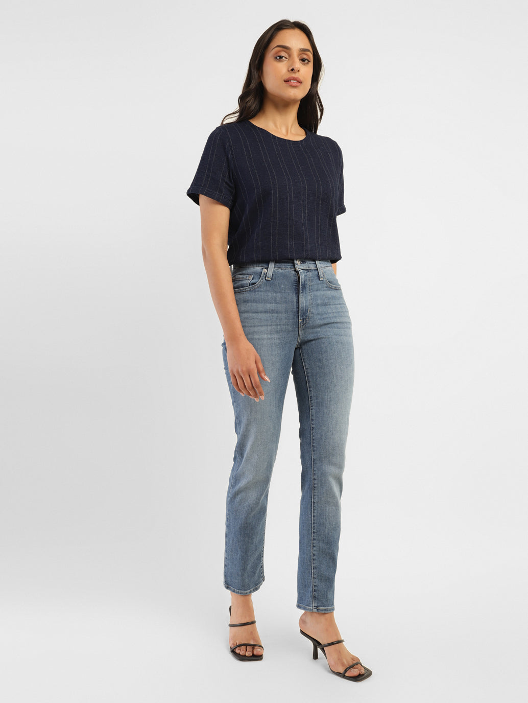 Women's 724 Blue Slim Straight Fit High Rise Jeans