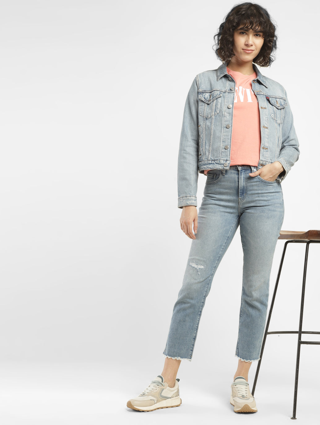 Women's 724 Blue Slim Straight Fit High Rise Jeans