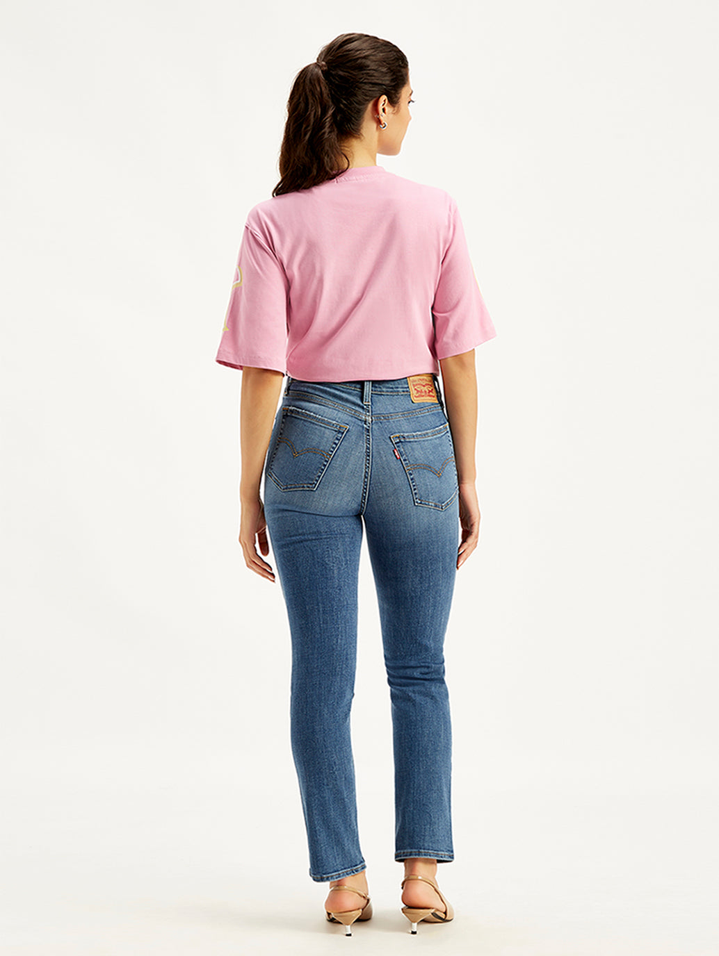 Women's High Rise 724 Slim Fit Blue Jeans