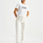 Women's High Rise 724 Slim Straight Fit White Jeans