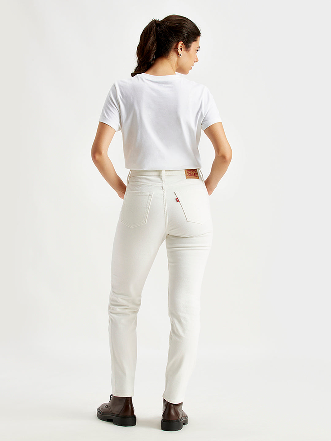 Fashion straight fit white jeans