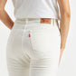 Women's High Rise 724 Slim Straight Fit White Jeans