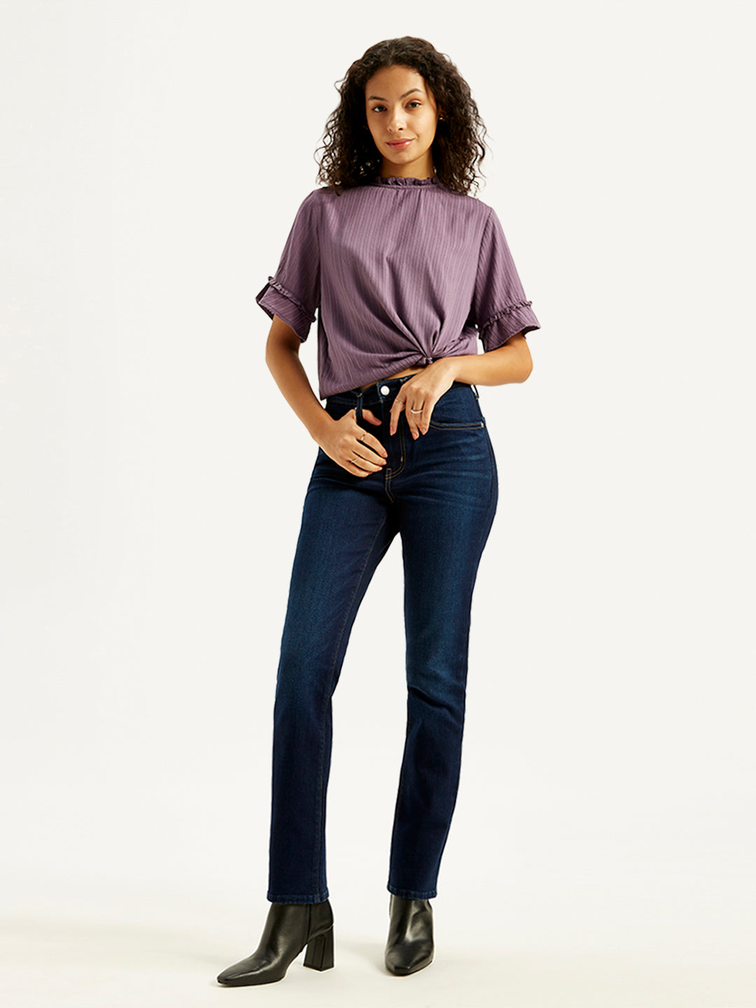 Women's High Rise 724 Slim Fit Navy Jeans