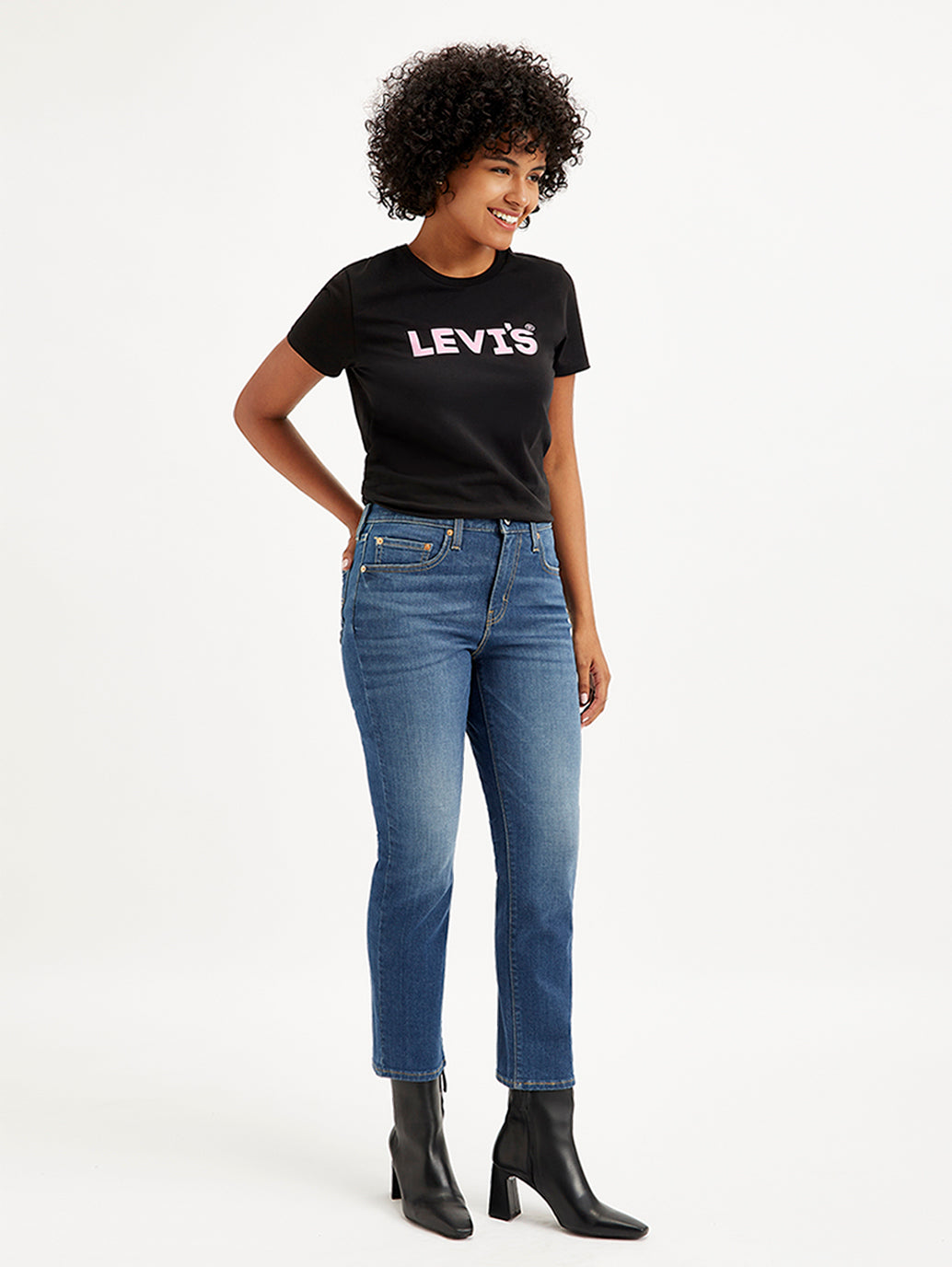 Women's 724 Blue Slim Straight Fit High Rise Jeans