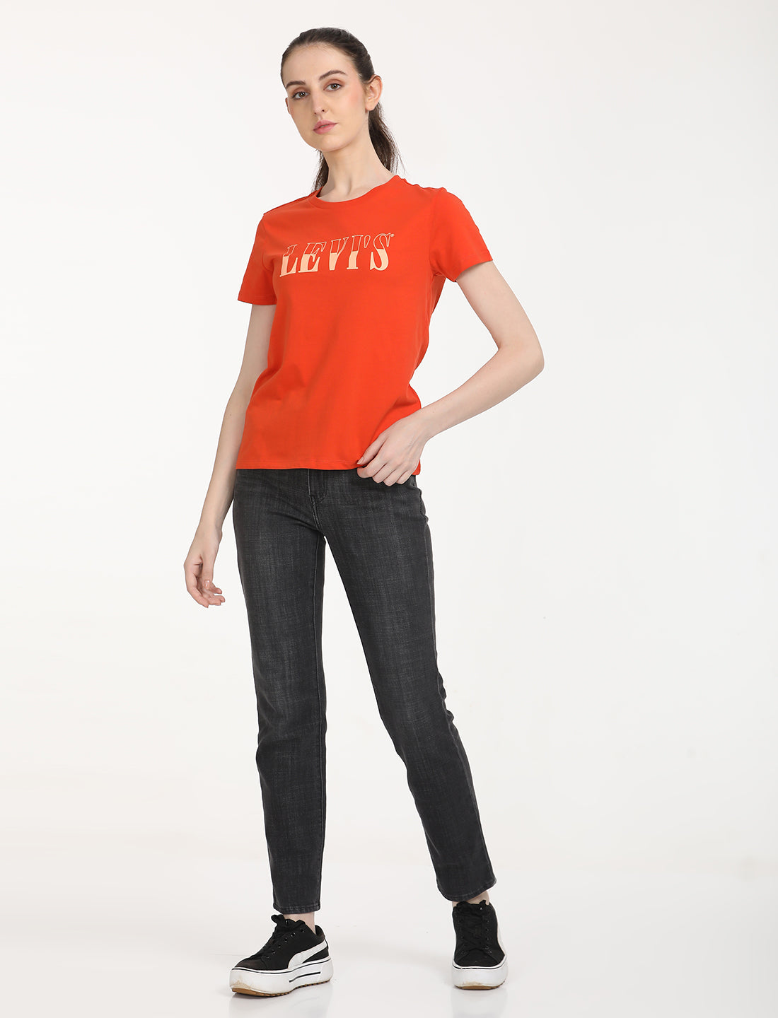 Women's 724 Black Straight Fit High Rise Jeans