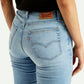 Women's High Rise 724 Slim Fit Light Blue Jeans