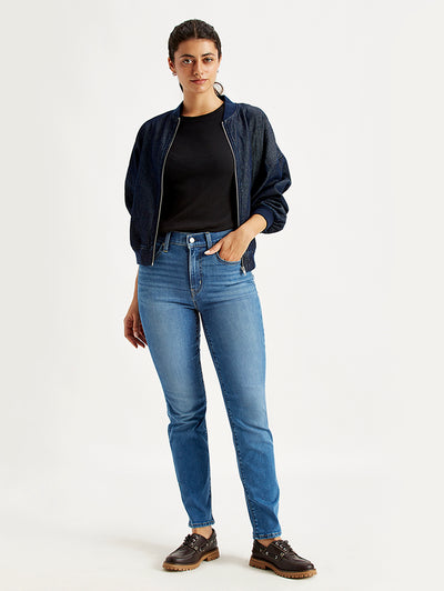 levi's Women's 724 Blue Straight Fit High Rise Jeans-picture-40