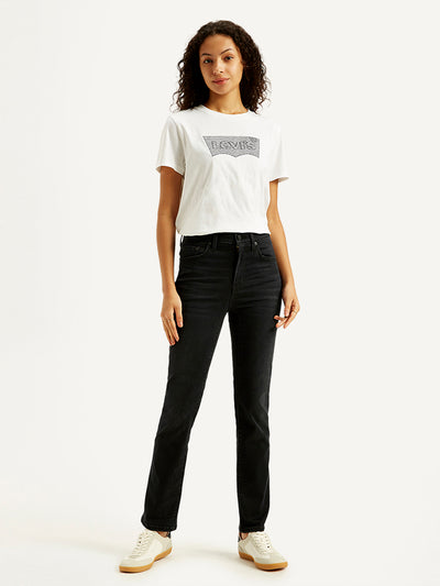 levi's Women's 724 Black Straight Fit High Rise Jeans-picture-20