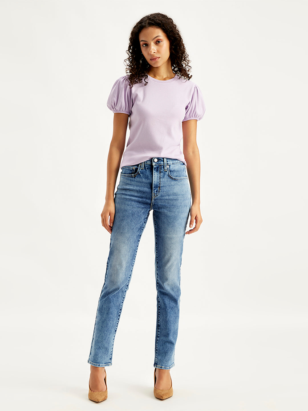 Women's 724 Blue Slim Straight Fit High Rise Jeans