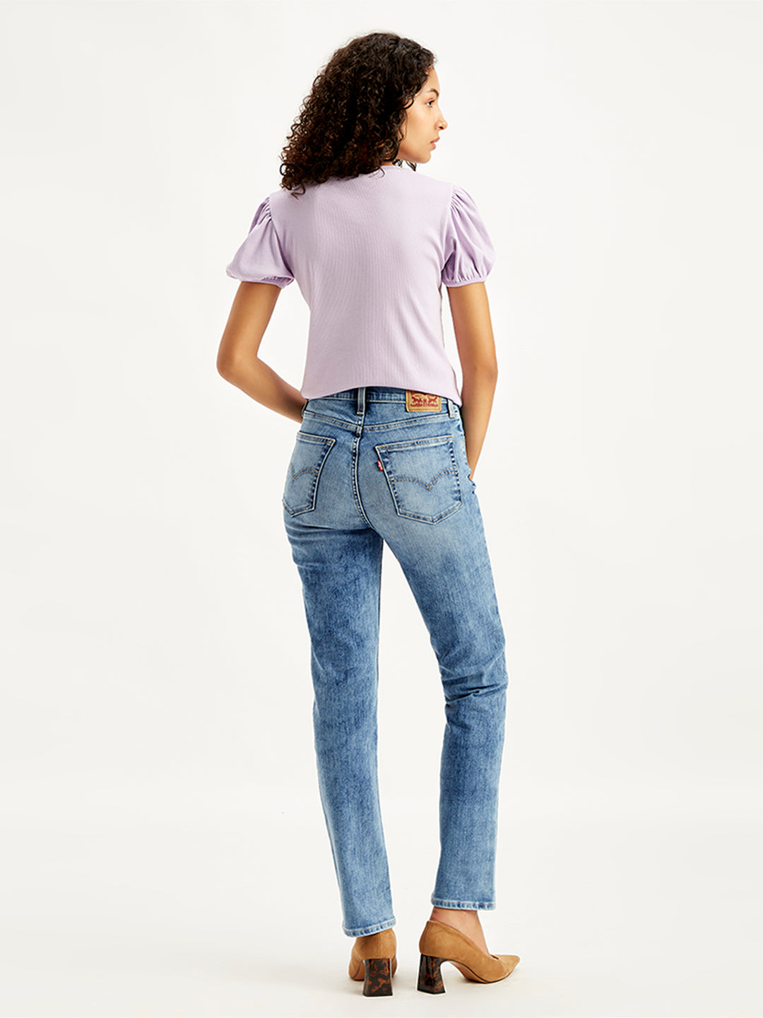 Women's High Rise 724 Slim Straight Fit Indigo Jeans