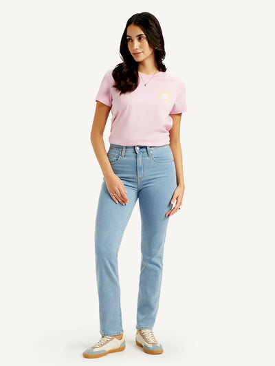 levi's Women's 724 Blue Straight Fit High Rise Jeans-picture-23
