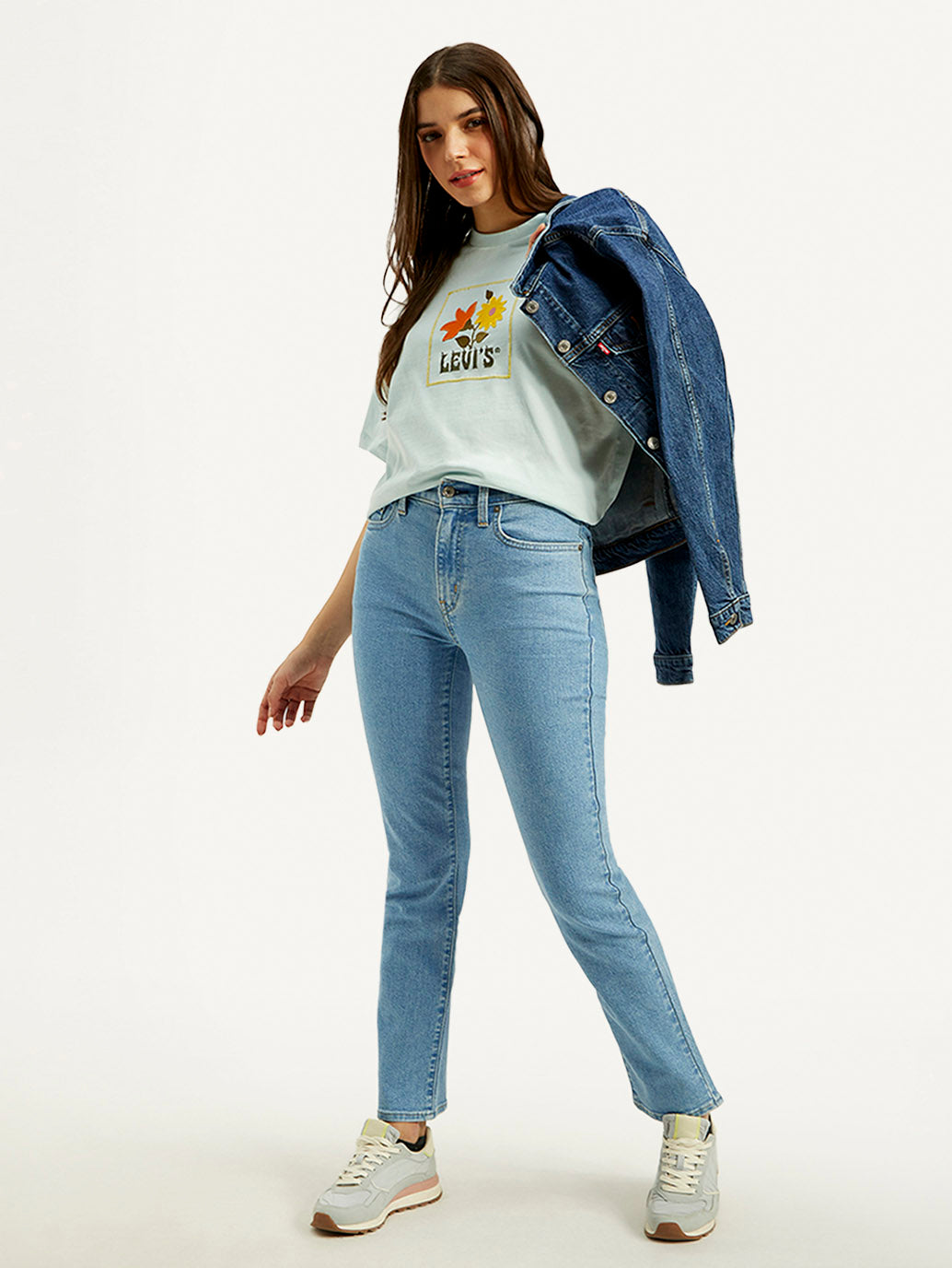 Women's 724 Blue Slim Straight Fit High Rise Jeans