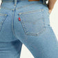 Women's 724 Blue Slim Straight Fit High Rise Jeans - Detail View