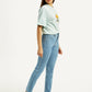 Women's 724 Blue Slim Straight Fit High Rise Jeans - Side View