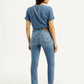 Women's 724 Light Blue Slim Straight Fit High Rise Jeans - Back View