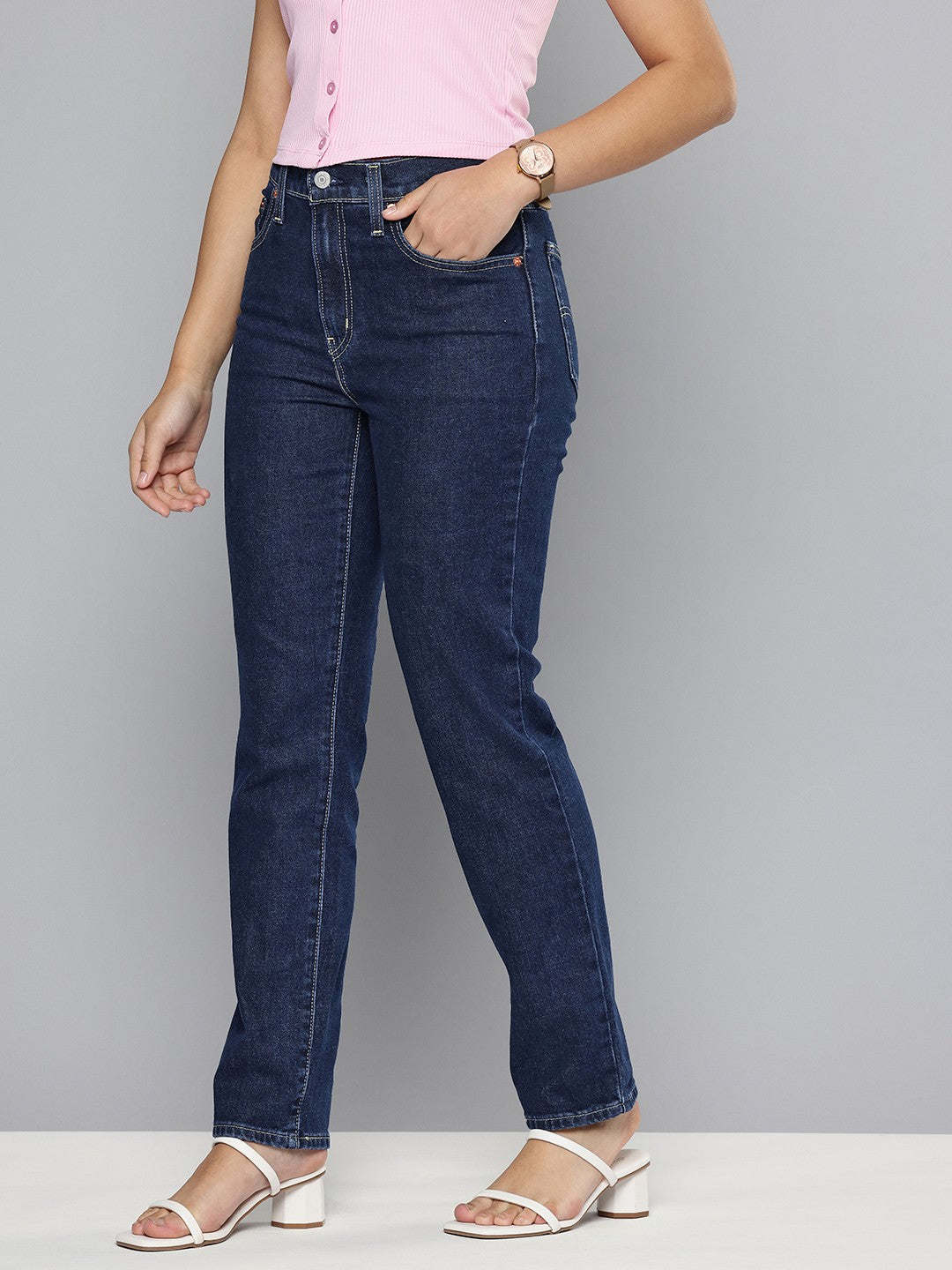 Women's 724 Indigo Straight Fit High Rise Jeans - 2 View