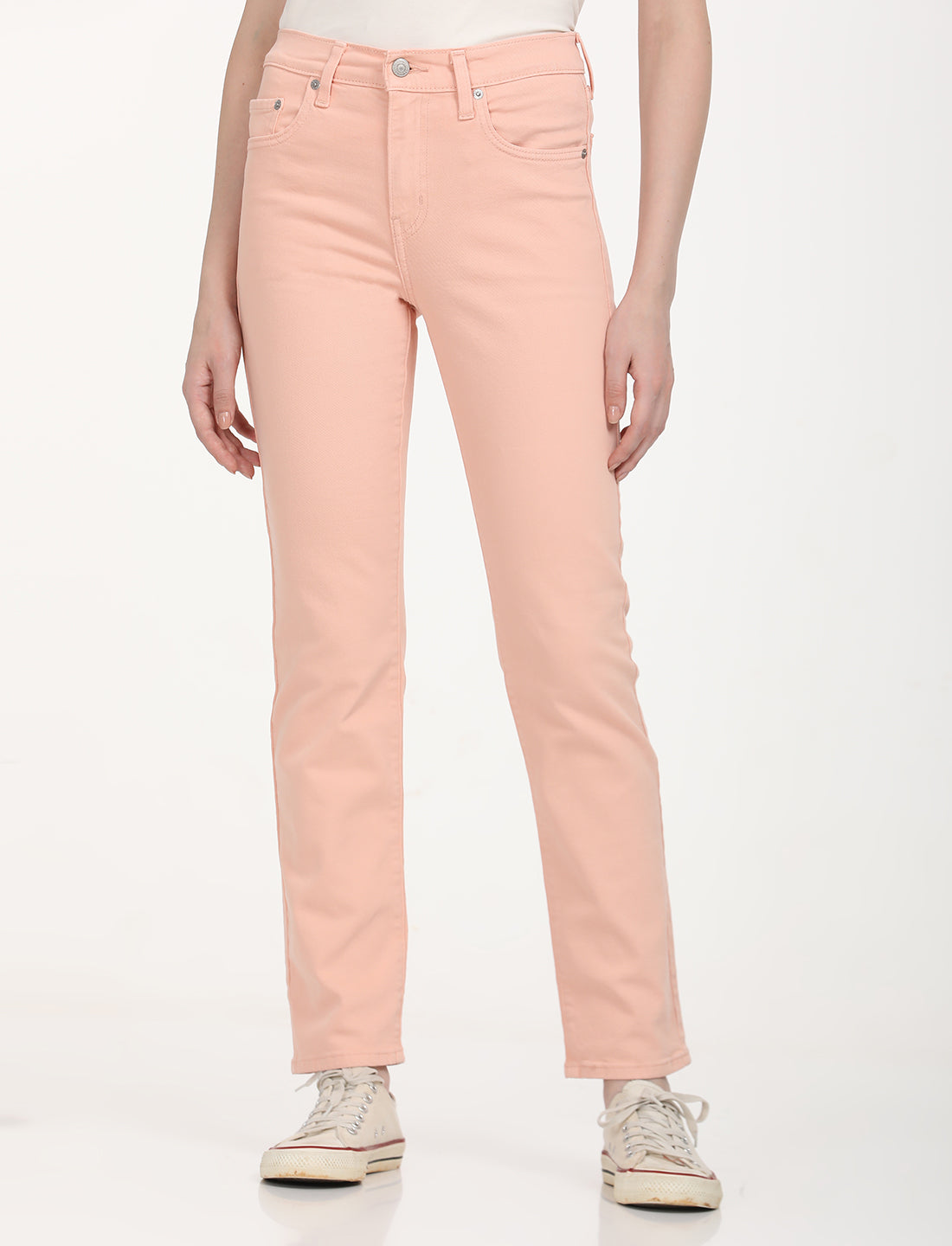 Women's 726 Peach Flared Fit Mid Rise Jeans - Front View