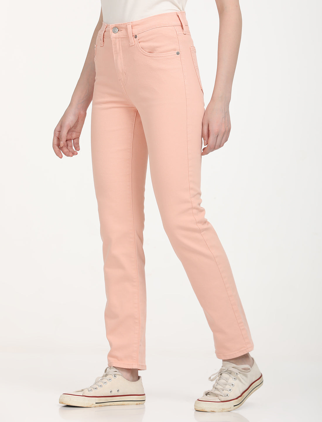 Women's 726 Peach Flared Fit Mid Rise Jeans - RightSide View
