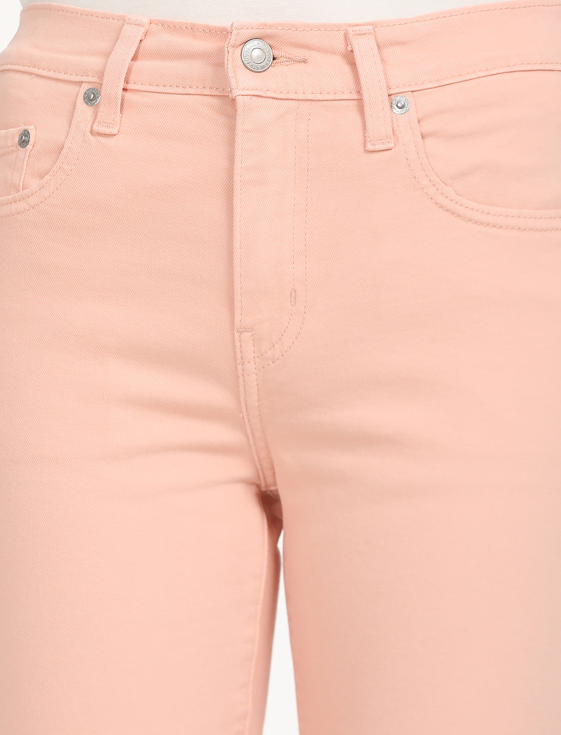 Women's 726 Peach Flared Fit Mid Rise Jeans - Detail View
