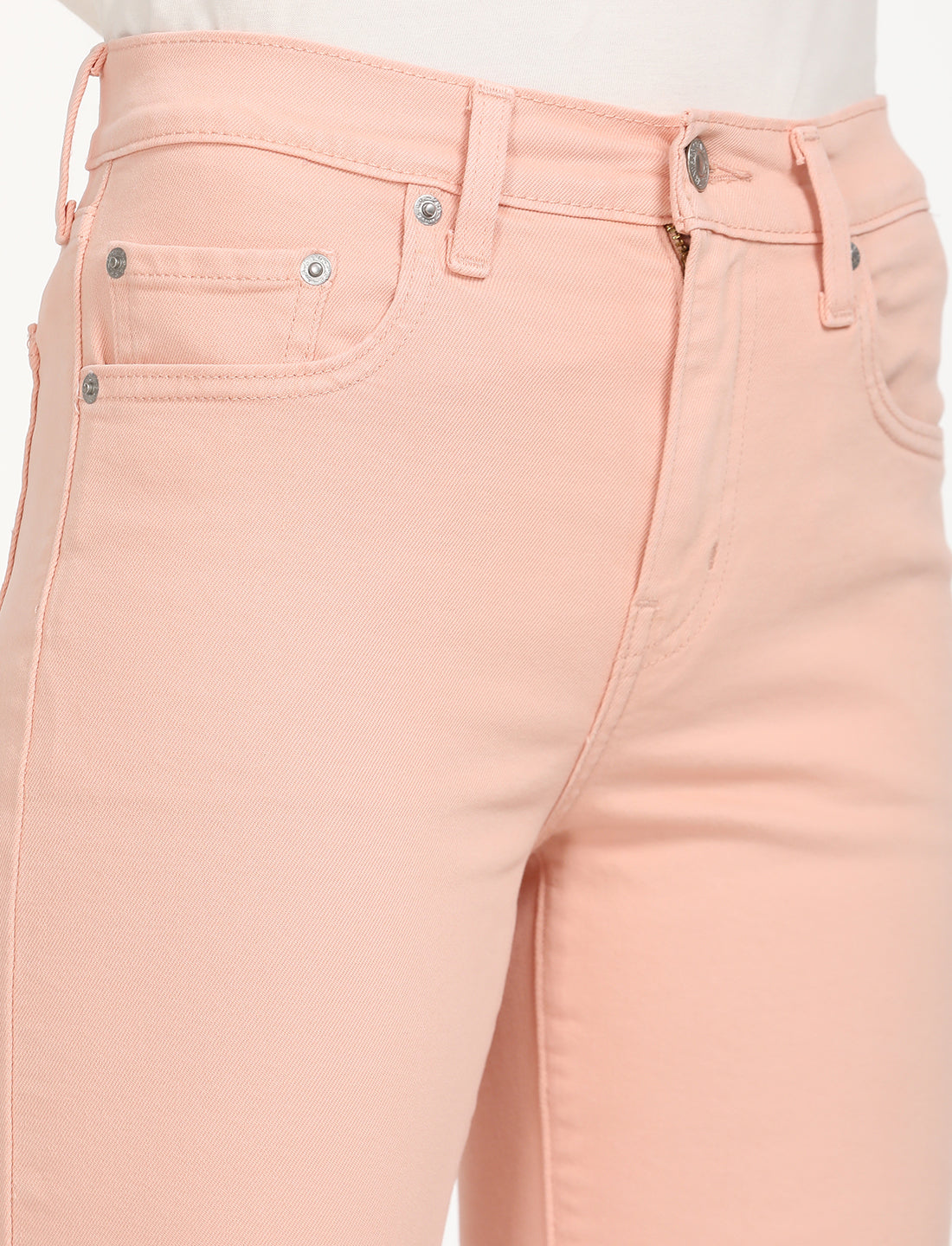Women's 726 Peach Flared Fit Mid Rise Jeans - Detail View