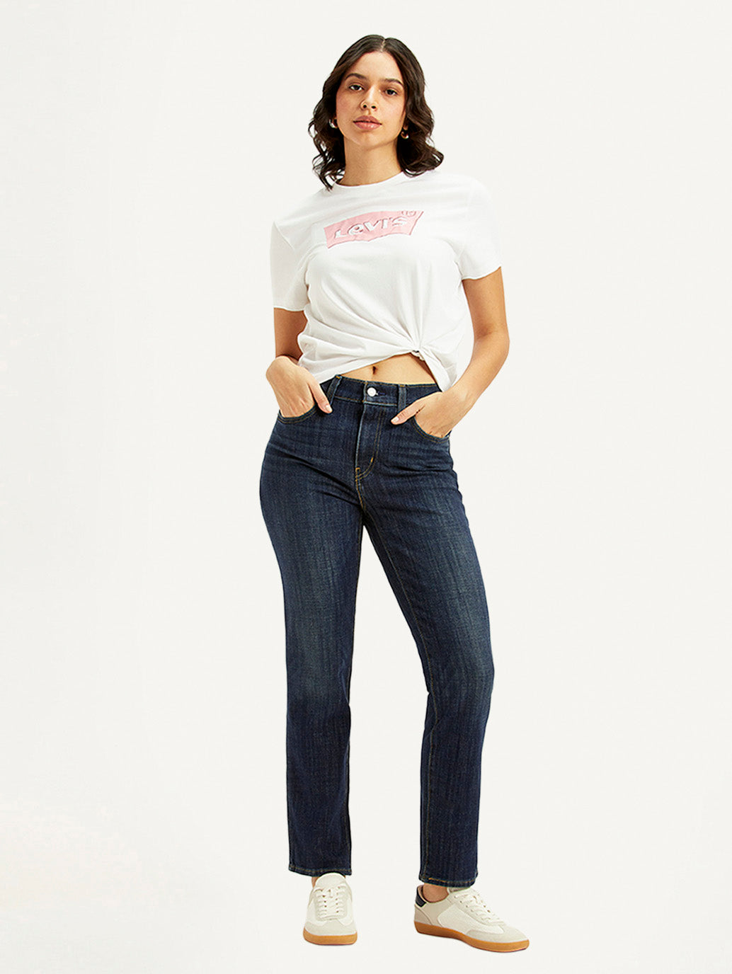 Women's 724 Blue Straight Fit High Rise Jeans - 2c5f3631-8b9f-420b-a468-2da9d0b21345 View