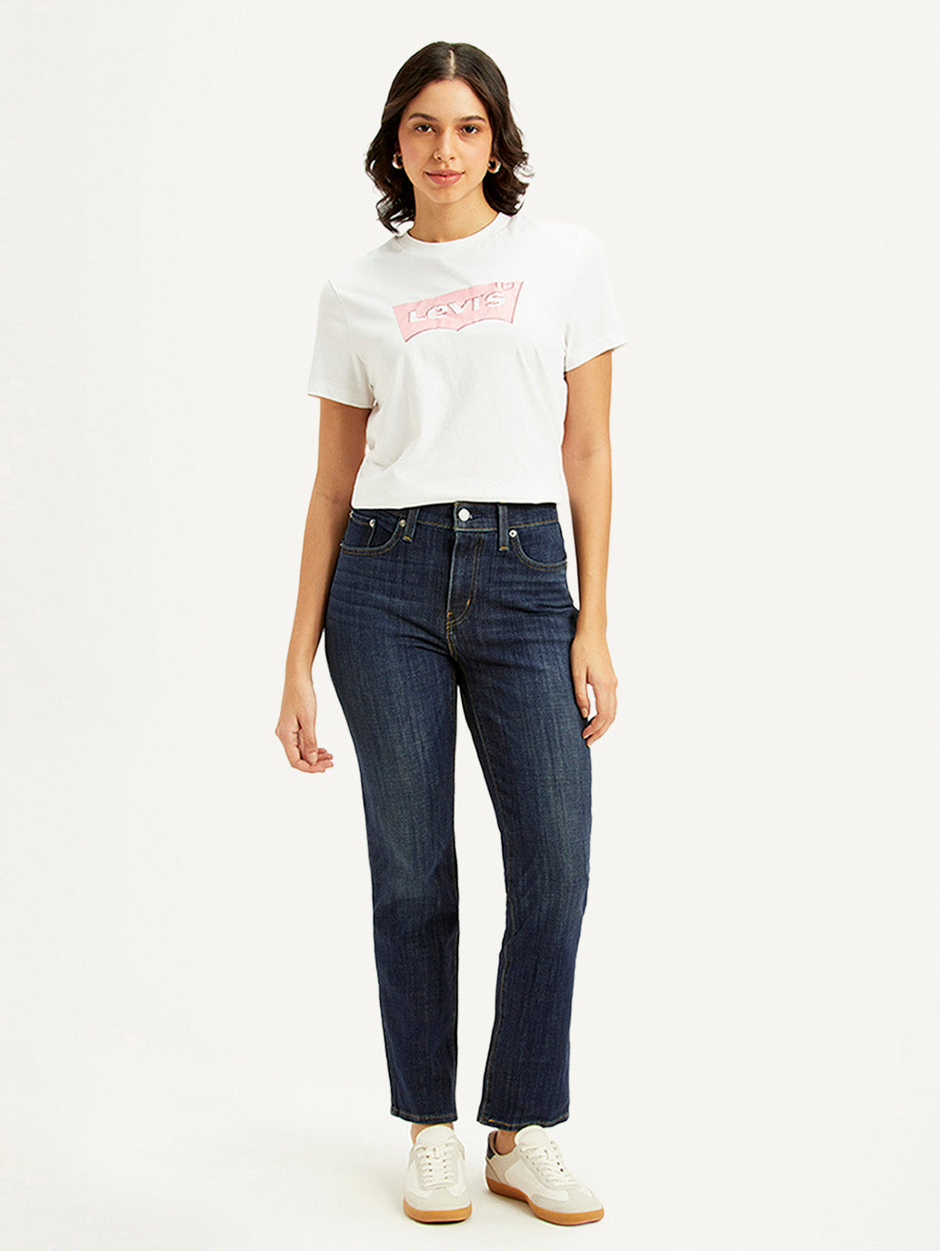 Women's 724 Blue Straight Fit High Rise Jeans - 92677757-1439-4f79-a0c0-937446997bd6 View