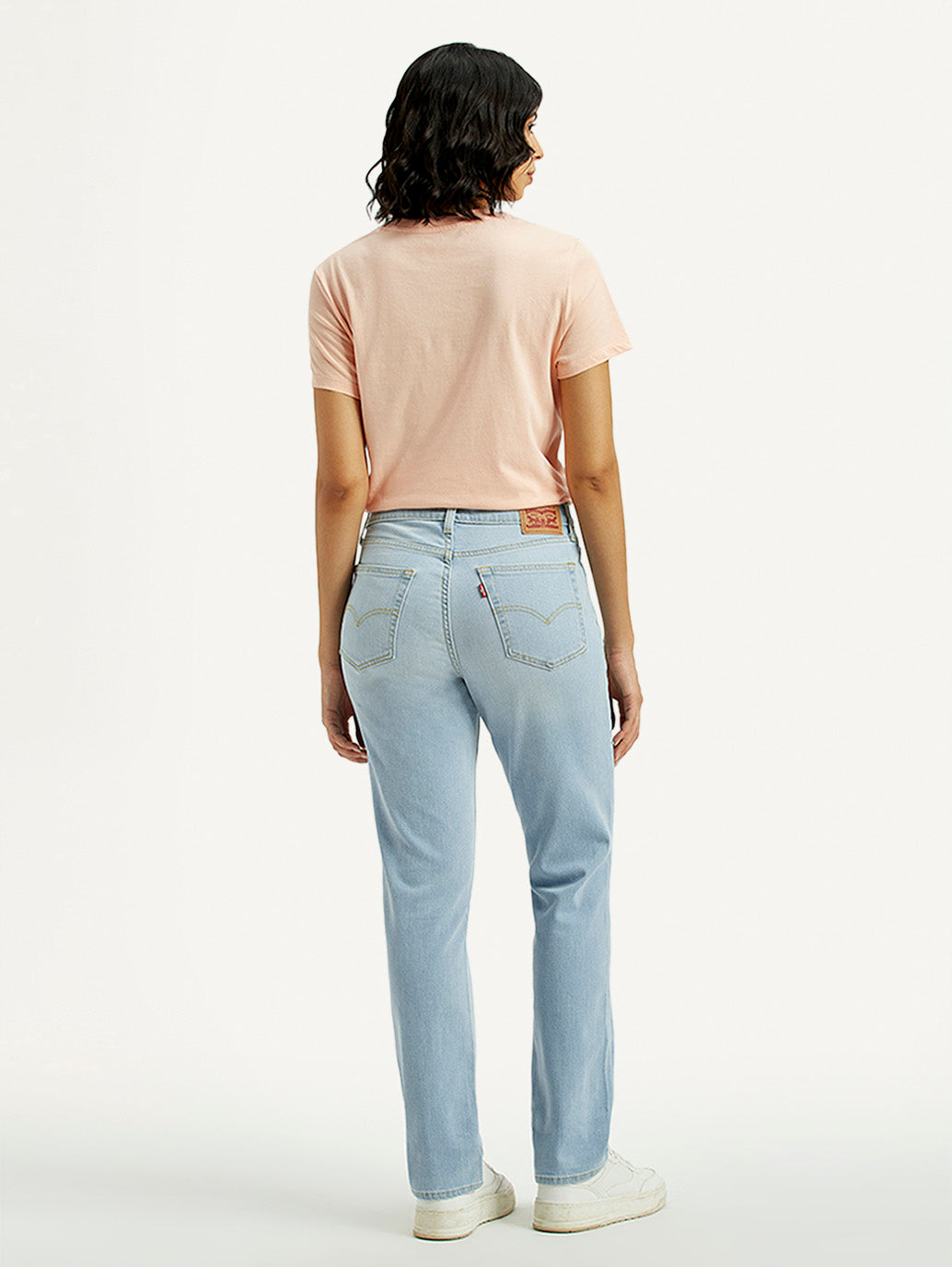 Women's 724 Light Indigo Slim Straight Fit High Rise Jeans - Back View
