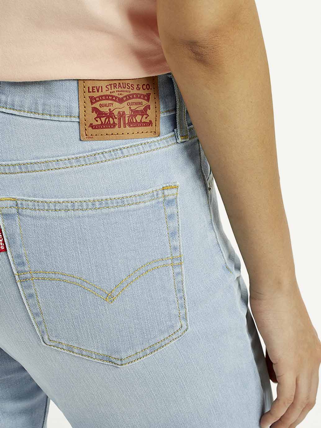 Women's 724 Light Indigo Straight Fit High Rise Jeans - Detail View