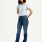 Women's 724 Blue Straight Fit High Rise Jeans - Styleshot View