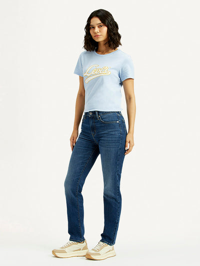 levi's Women's 724 Blue Straight Fit High Rise Jeans-picture-31