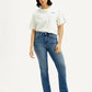 Women's 724 Med Indigo Straight Fit High Rise Jeans - Styleshot View