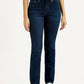 Women's 724 Dark-Blue Straight Fit High Rise Jeans - Front View
