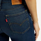Women's 724 Dark-Blue Straight Fit High Rise Jeans - Detail View