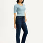 Women's 724 Dark-Blue Straight Fit High Rise Jeans - Side View