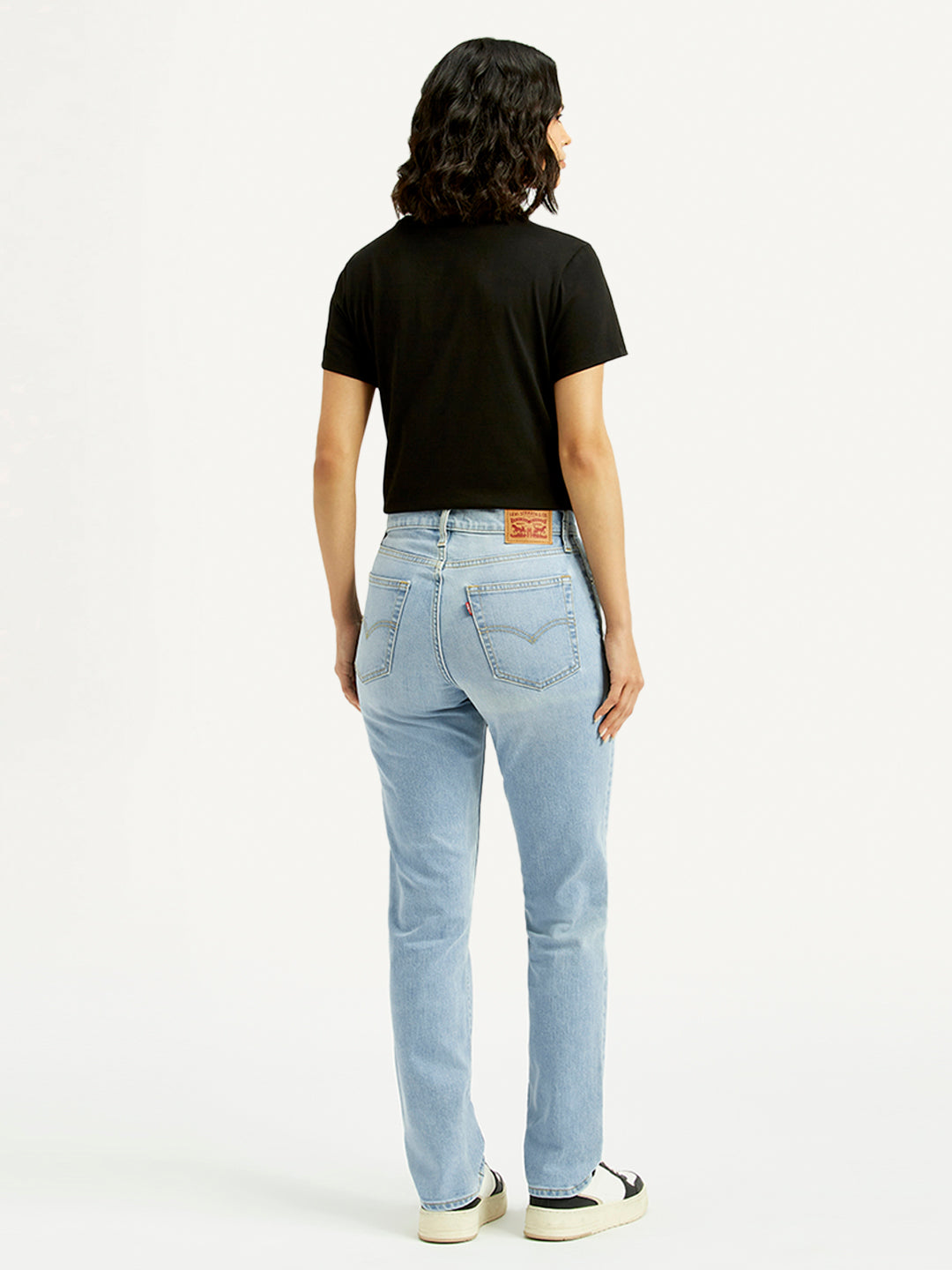 Women's 724 Light Blue Slim Straight Fit High Rise Jeans - Back View