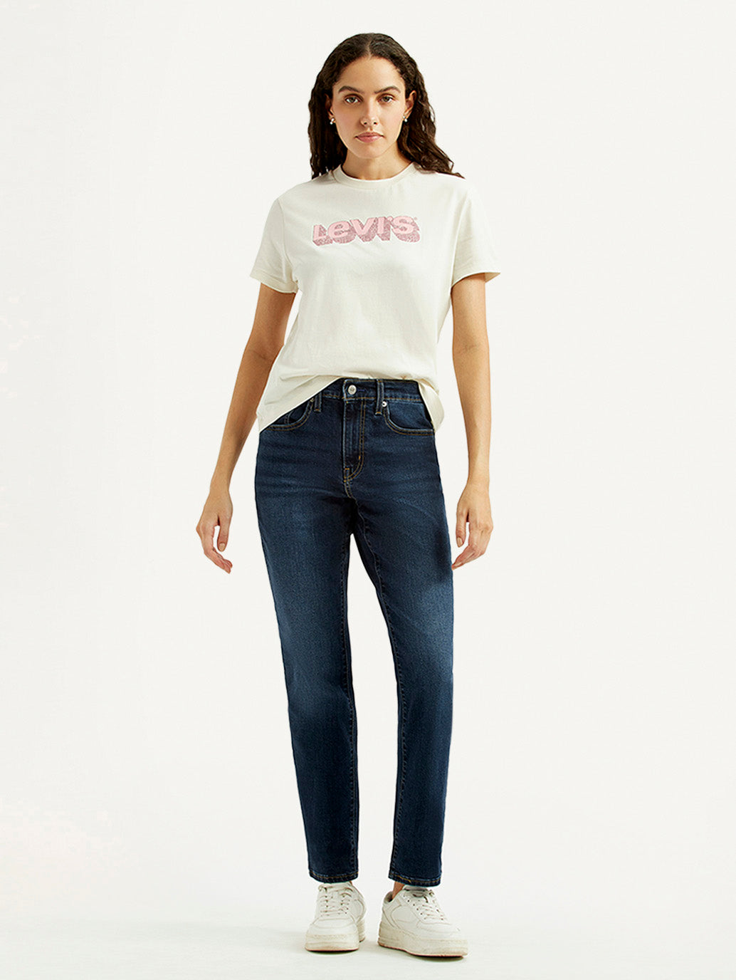 Women's 724 Navy Slim Straight Fit High Rise Jeans