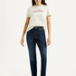 Women's 724 Navy Slim Straight Fit Mid Rise Jeans - Styleshot View