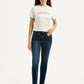 Women's 724 Navy Slim Straight Fit Mid Rise Jeans - Front View