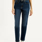 Women's 724 Navy Slim Straight Fit Mid Rise Jeans - Front View