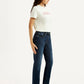 Women's 724 Navy Slim Straight Fit Mid Rise Jeans - Side View