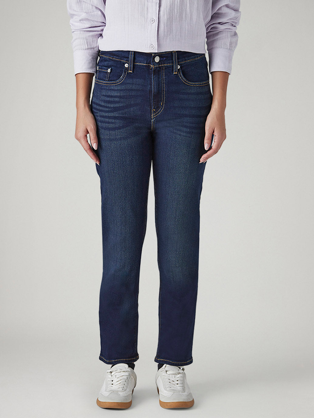 Women's 724 Dark Blue Slim Straight Fit High Rise Jeans - 1bbcf91c-ff62-48ac-9e20-1951c8efae62 View