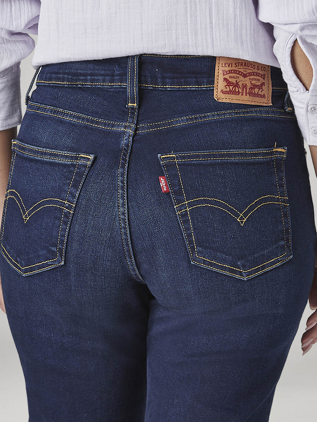 Women's 724 Dark Blue Slim Straight Fit High Rise Jeans - 1b2d92bf-c5bf-41c2-b7d3-d2916f6bf9af View