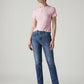 Women's 724 Med Indigo Slim Straight Fit High Rise Jeans - Styleshot View