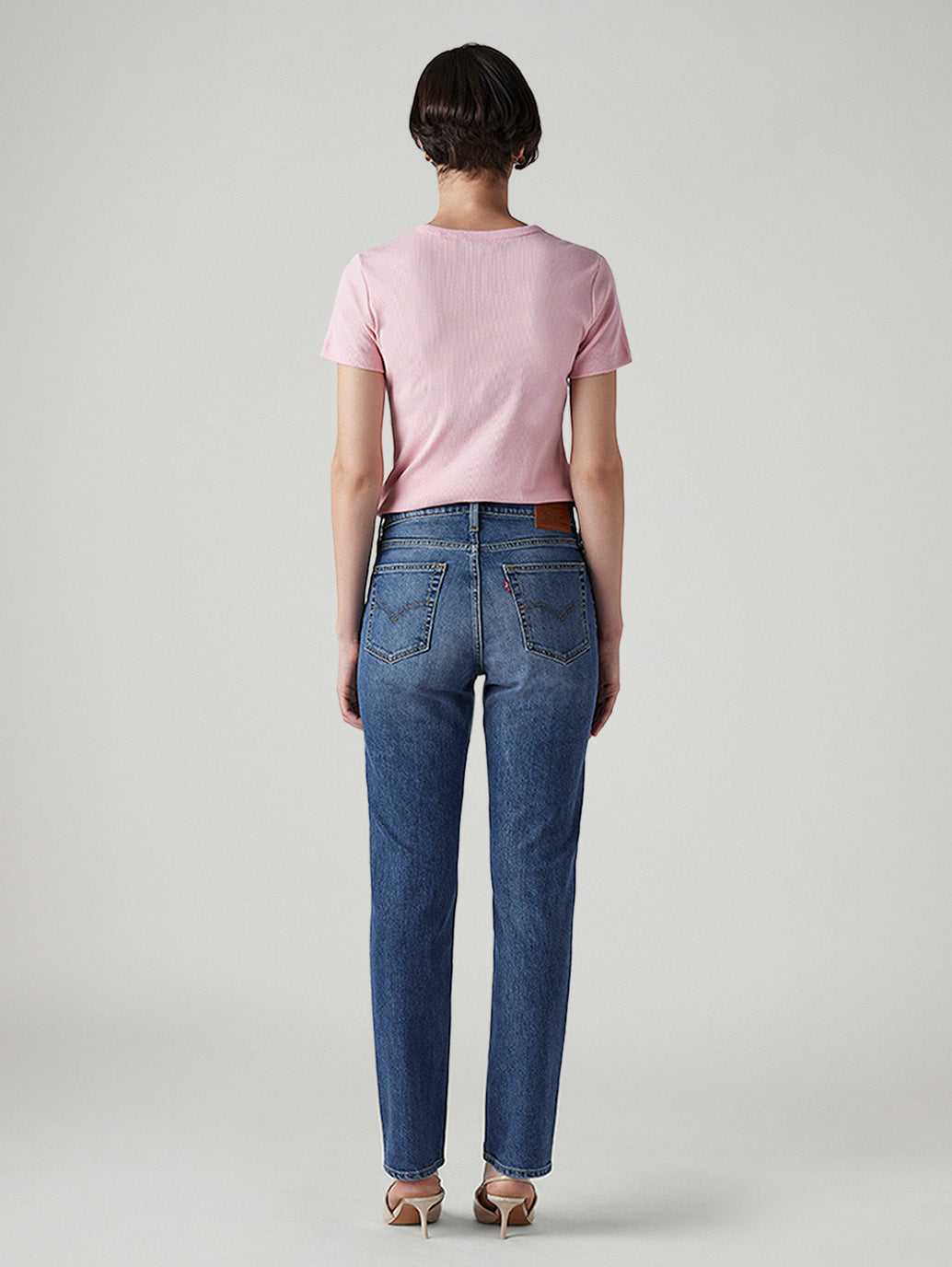 Women's 724 Med Indigo Slim Straight Fit High Rise Jeans - Back View