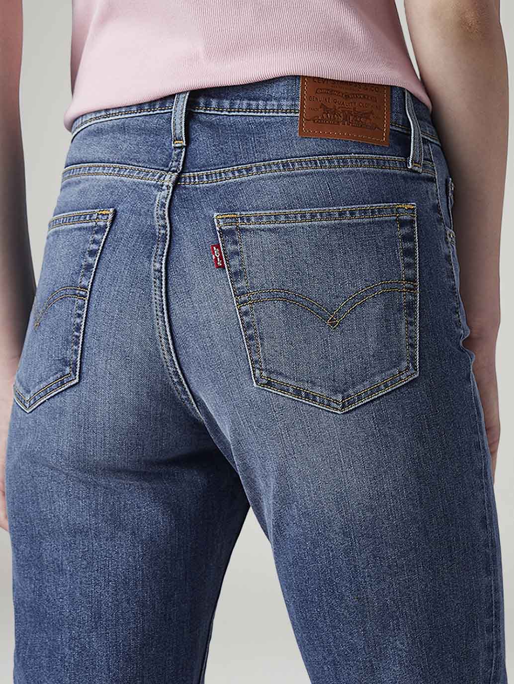 Women's 724 Med Indigo Slim Straight Fit High Rise Jeans - 20 View
